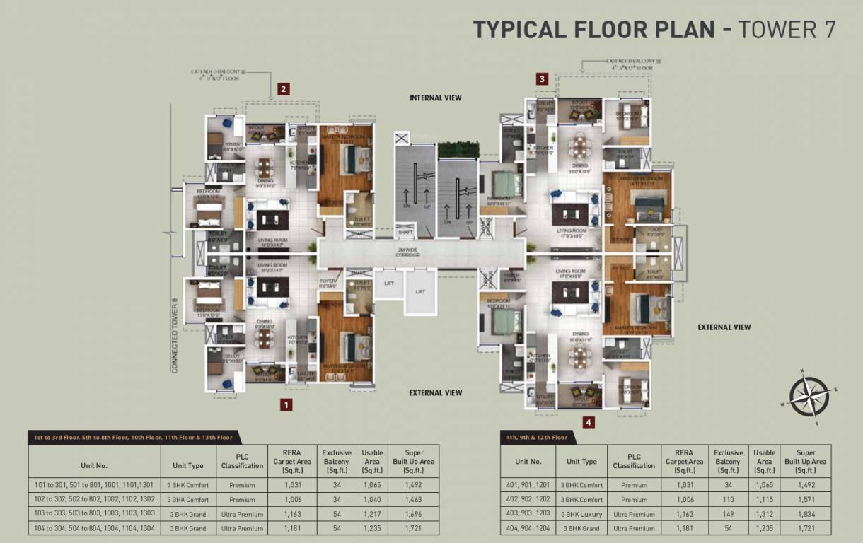  zenium Tower 7 Cluster Plan from 1st to 13th Floor