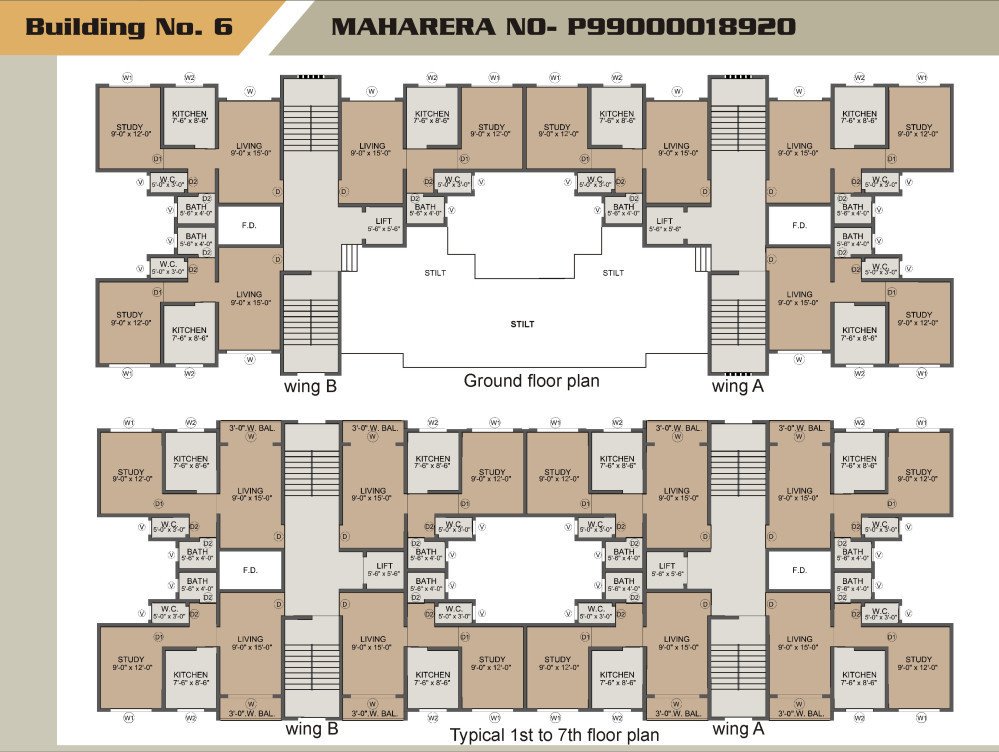  homes building no 6 phase 1 Building No 6 A Wing Cluster Plan