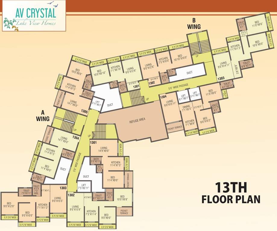  crystal AV Crystal Cluster Plan for 13th Floor