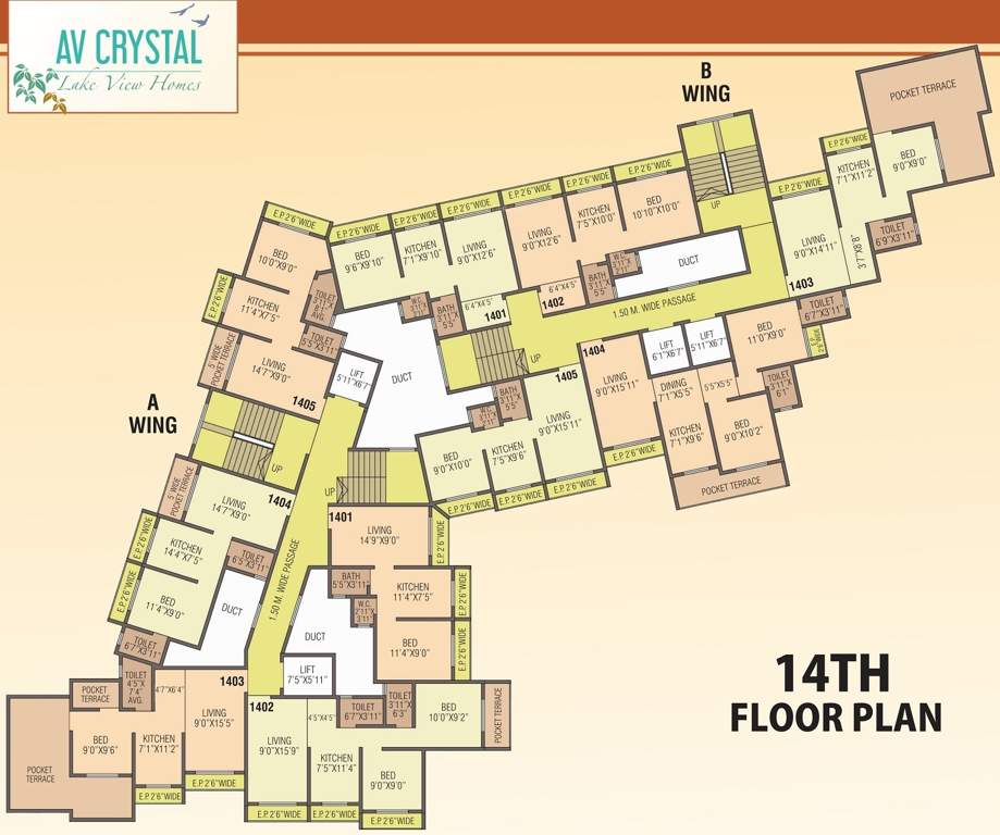  crystal AV Crystal Cluster Plan for 14th Floor