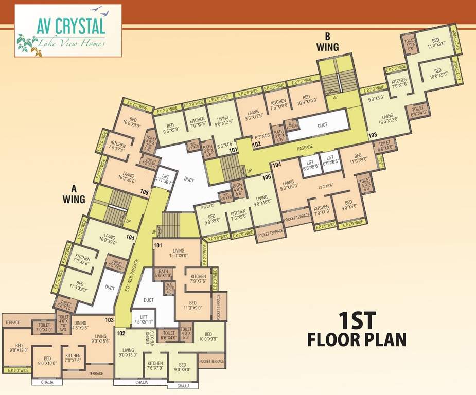  crystal AV Crystal Cluster Plan for 1st Floor
