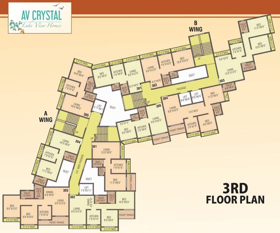  crystal AV Crystal Cluster Plan for 3rd Floor