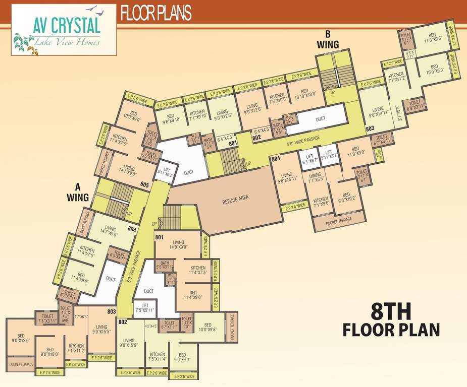  crystal AV Crystal Cluster Plan for 8th Floor