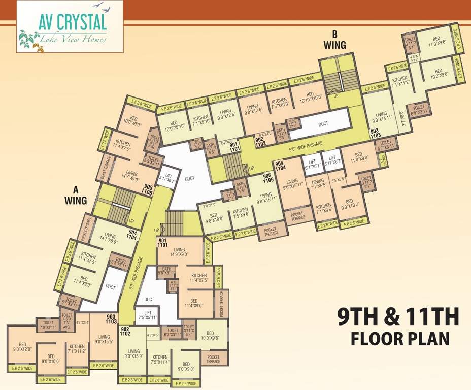  crystal AV Crystal Cluster Plan for 9th Floor