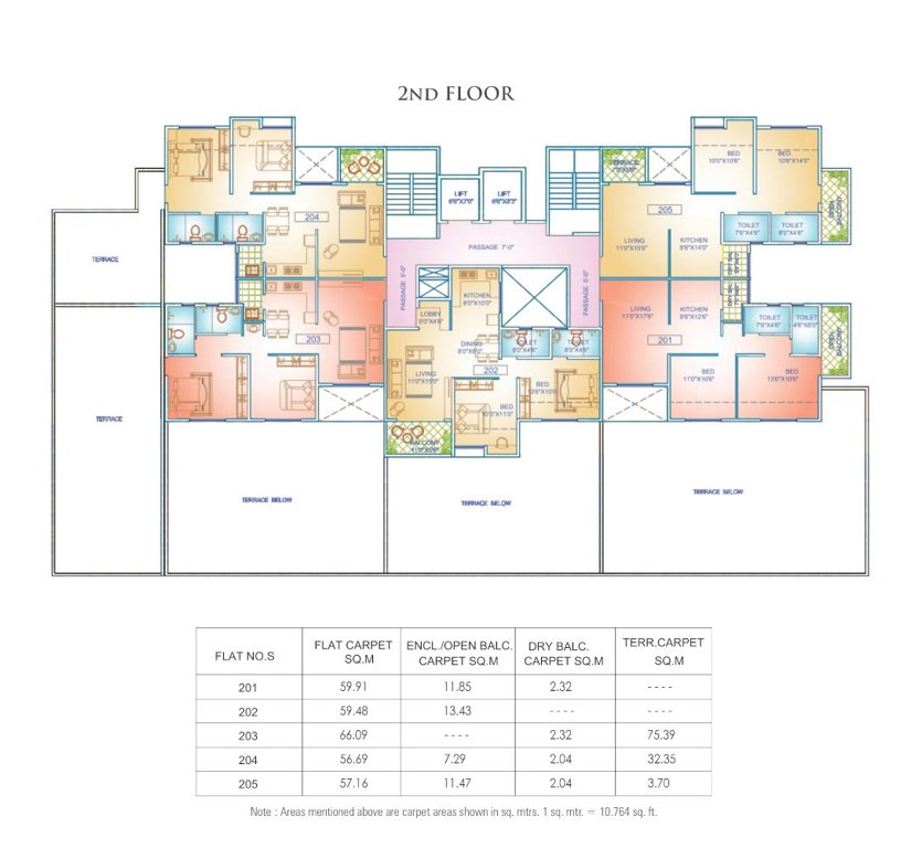  vedant b Vedant   Building B Cluster Plan for 2nd Floor