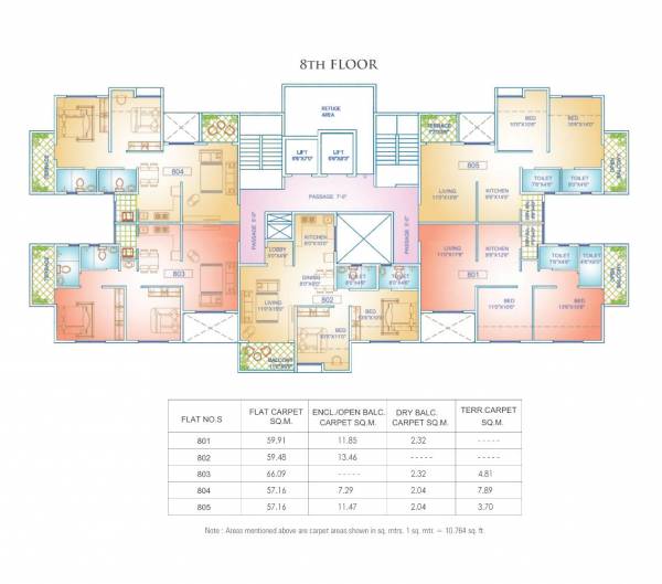  vedant-b Vedant - Building B Cluster Plan for 8th Floor