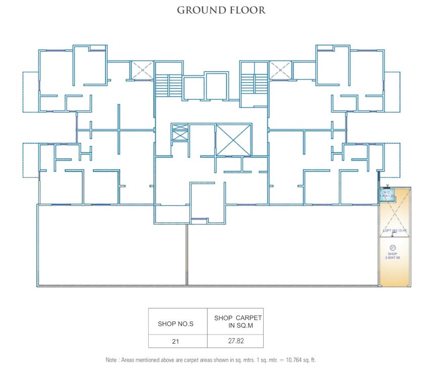  vedant b Vedant   Building B Cluster Plan for Ground Floor