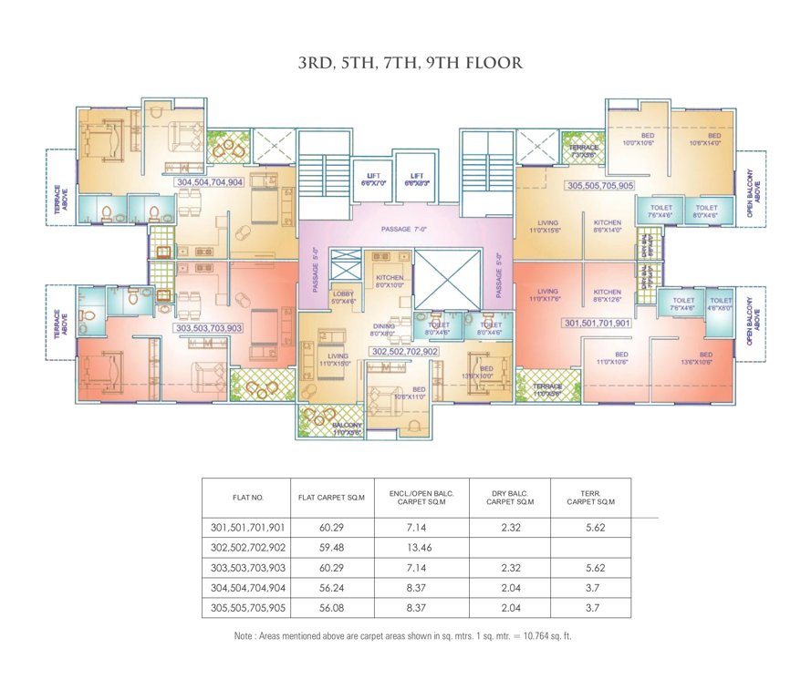  vedant b Vedant   Building B Odd Cluster Plan