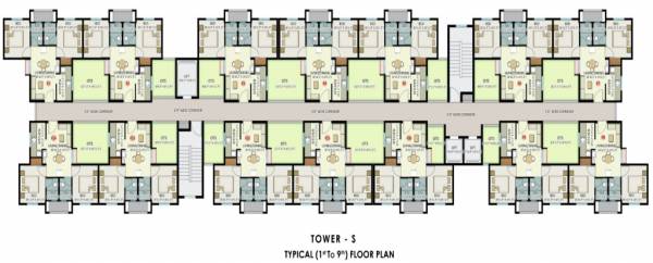  utsav Tower S Cluster Plan from 1st to 9th Floor