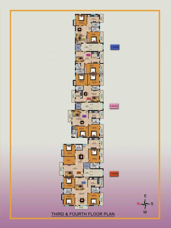  radhakrishna Block A Cluster Plan for 3rd Floor
