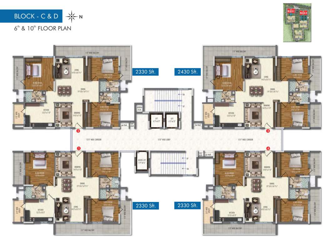  ananda homes the ozone heights Tower  C And D Cluster Plan from 6th And 10th Floor