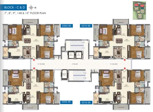  ananda-homes-the-ozone-heights Tower C And D Cluster Plan from 7th, 8th, 9th ,14Bth And 15thFloor