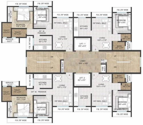  imperial-tower-a1 Imperial Tower A1 Cluster Plan from 3rd to 18th Floor