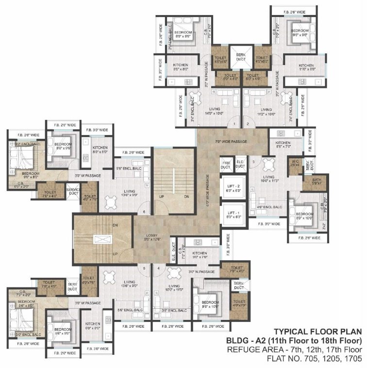  imperial tower a2 Imperial Tower A2 Cluster Plan from 11th to 18th Floor