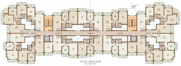  tower Building No. 1 Cluster Plan from 2nd to 7th Floor