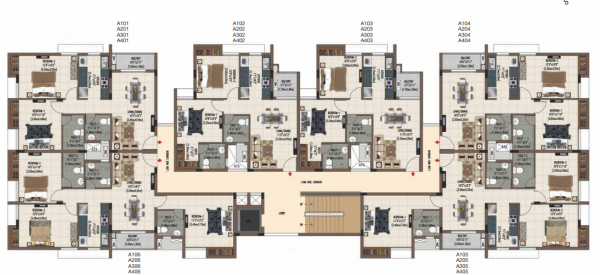  sereno Block A Cluster Plan For Typical Floor Plan
