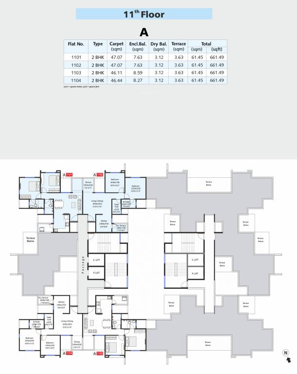  sukhwani highlands Building A & Building B Cluster Plan for 11th Floor