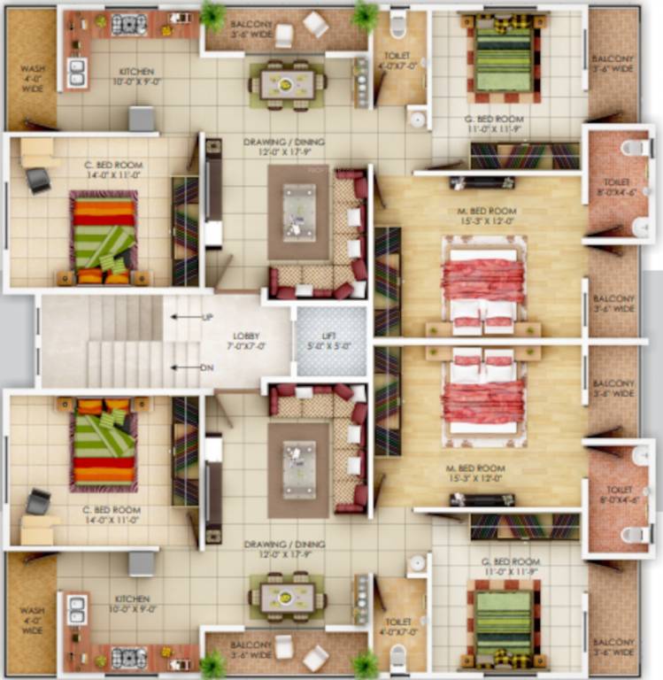 estate C Wing Cluster Plan