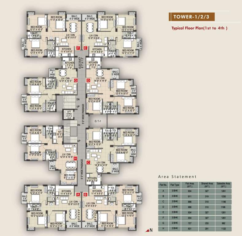  signature Block 1, 2 And 3 Cluster Plan from 1st to 4th Floor