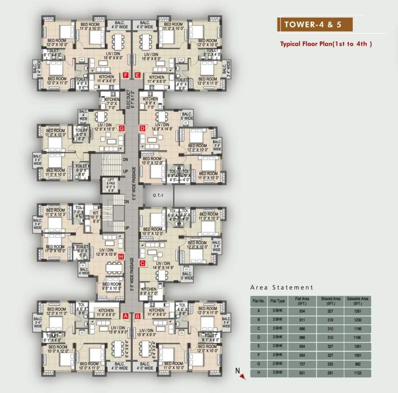  signature Block 4 And 5 Cluster Plan from 1st to 4th Floor