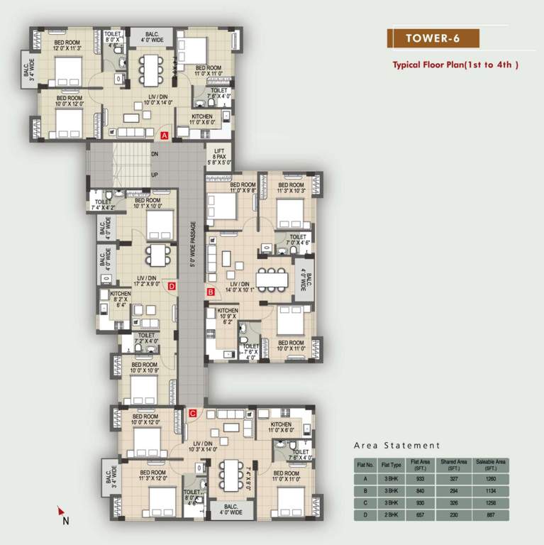  signature Block 6 Cluster Plan from 1st to 4th Floor