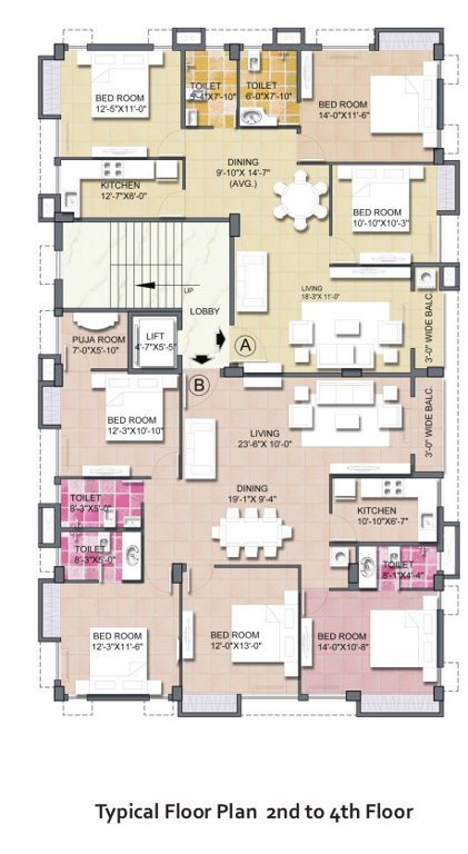  southern Swastic Southern Cluster Plan from 2nd to 4th Floor
