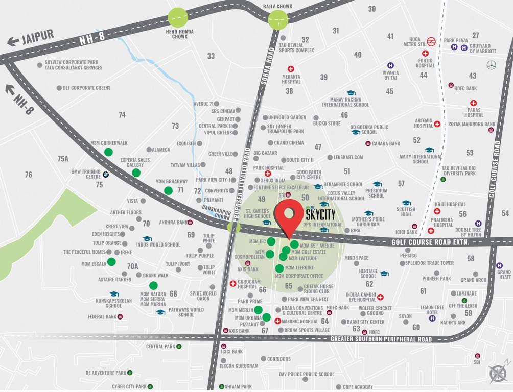  skycity Images for Location Plan of M3M Skycity