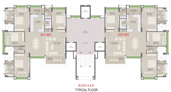  celestial-living Block A & B Typical Cluster Plan