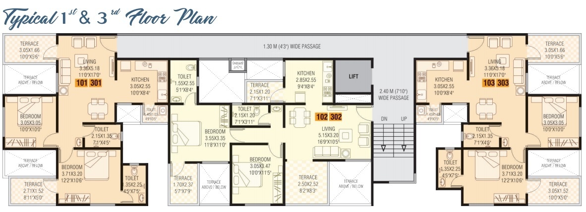  11 abode 11 Abode Cluster Plan from 1st to 3rd Floor