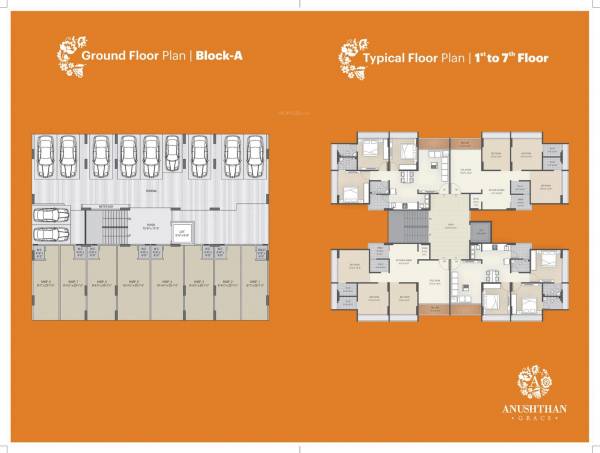  anushthan-grace Block A Cluster Plan from ground to 7th Floor