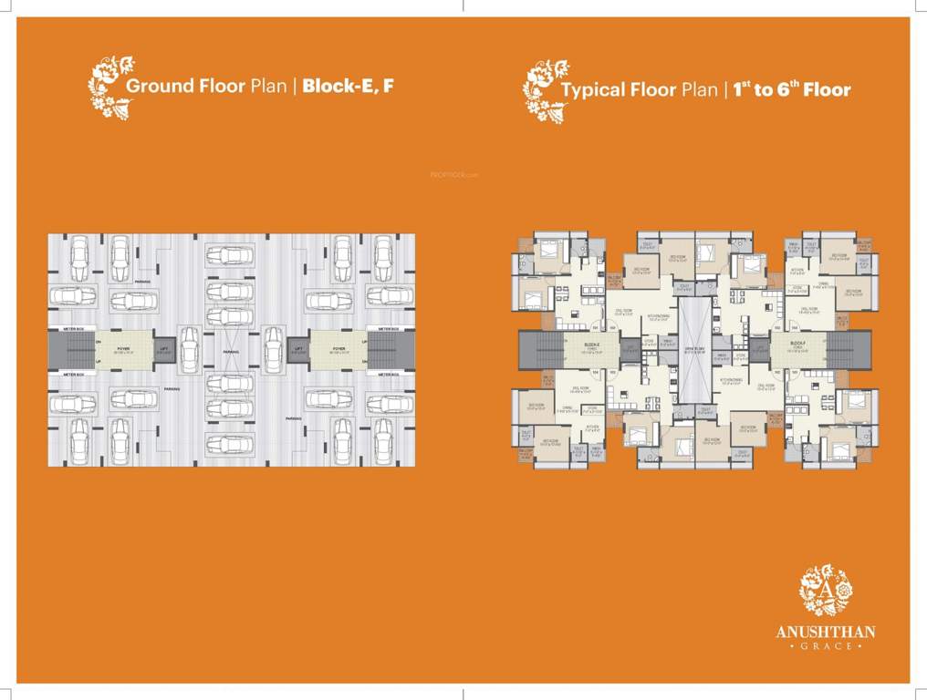  anushthan grace Block E And Block F Cluster Plan from ground to 7th Floor