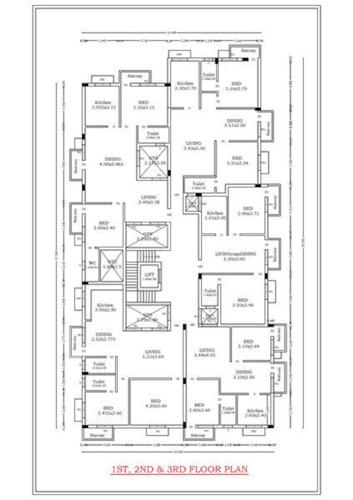  sri-lakshmi-kuberar-apartments Block A Cluster Plan from 1st to 3rd Floor