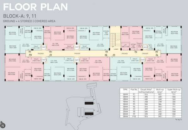  omskycity-phase-i Cluster Plan for Typical Floor