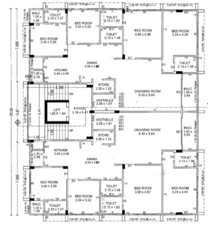  residency One Cluster Plan from 1st to 5th Floor