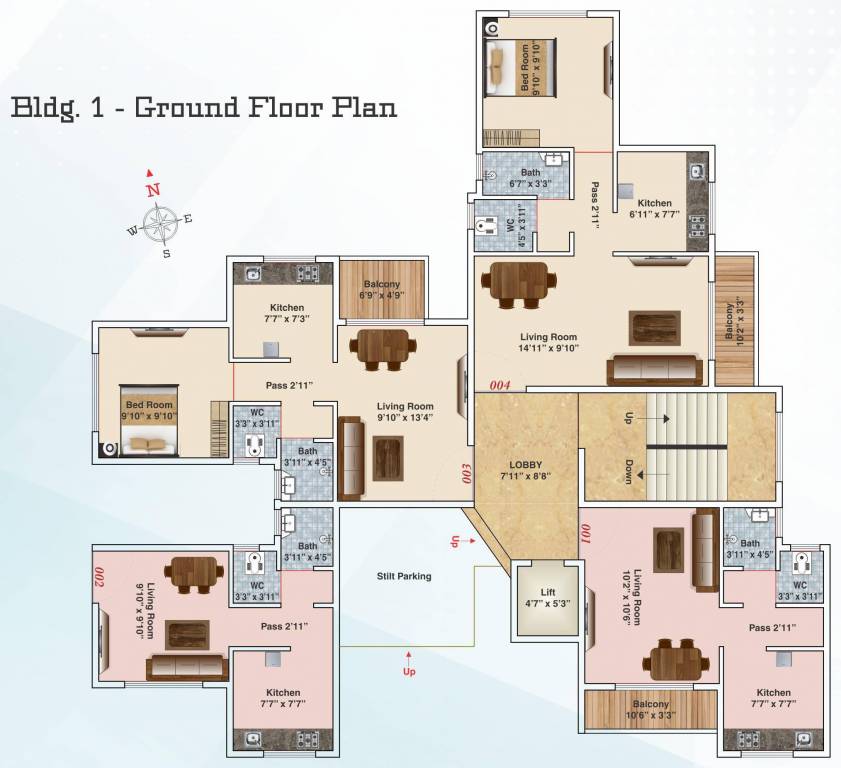  kps park Building 1 Ground Cluster Plan