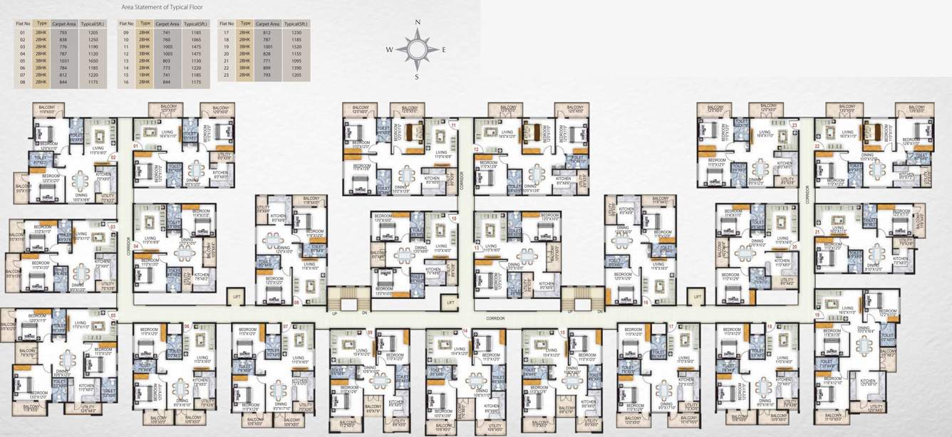  honey dew Honey Dew Cluster Plan from 1st to 4th Floor