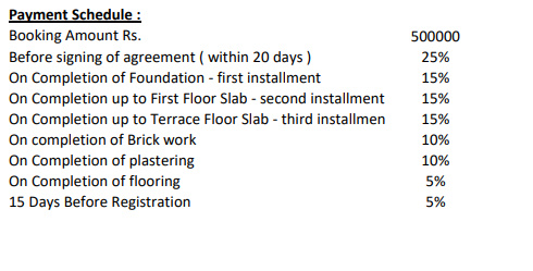 jrc-palladio Construction Linked Payment (CLP) Payment Plan