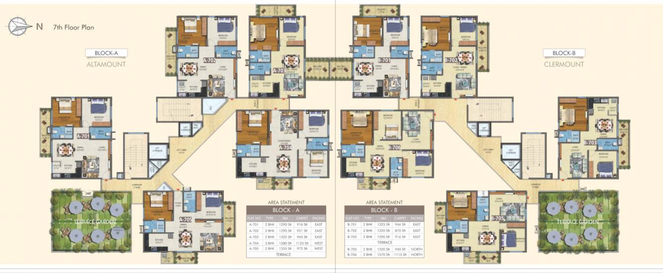  belleza Block A & B Cluster Plan for 7th Floor