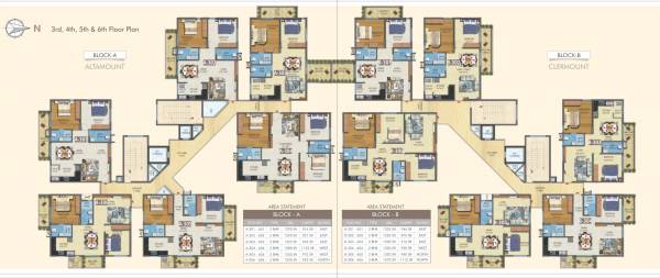  belleza Block A & B Cluster Plan from 3rd to 6th Floor