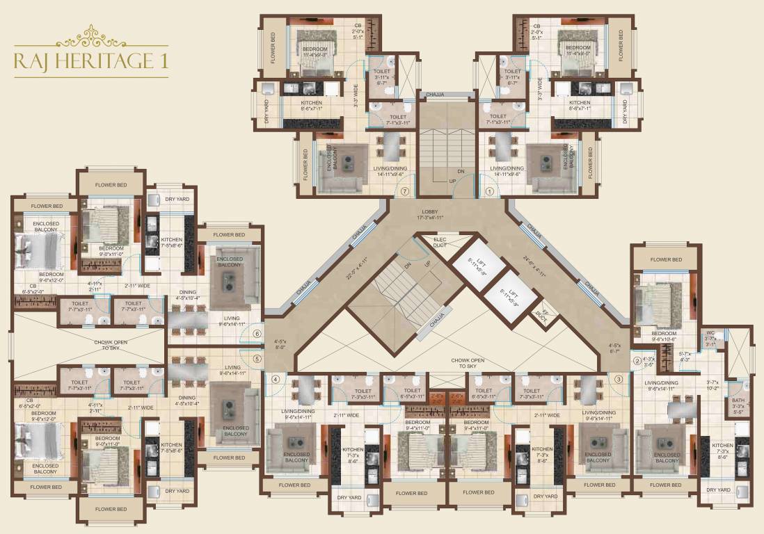  heritage 1 A Wing Cluster Plan