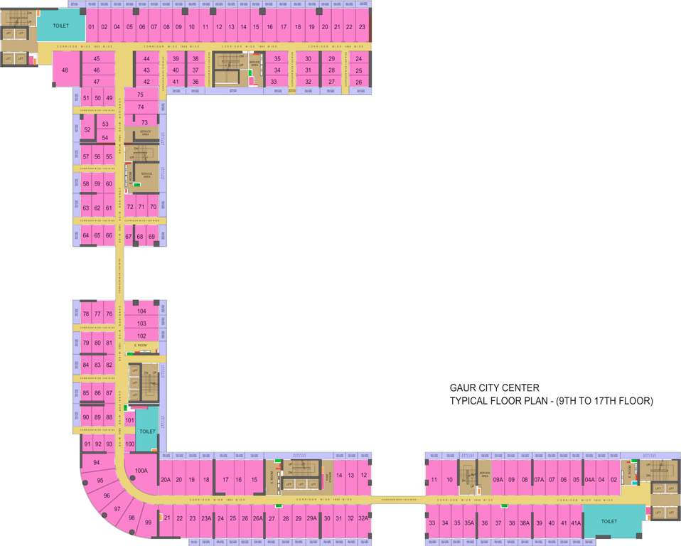  city center commercial City Center Commercial Cluster Plan from 9th to 17th Floor