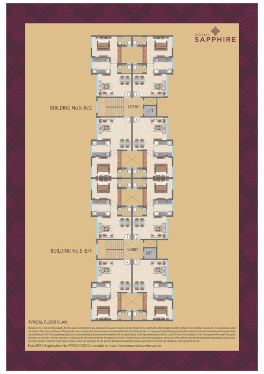  sapphire Building Number 4 D Cluster Plan for Typical Floor