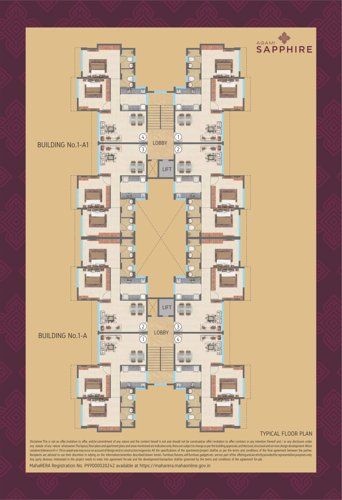  sapphire Building Number A A And 1 A Cluster Plan for Typical Floor