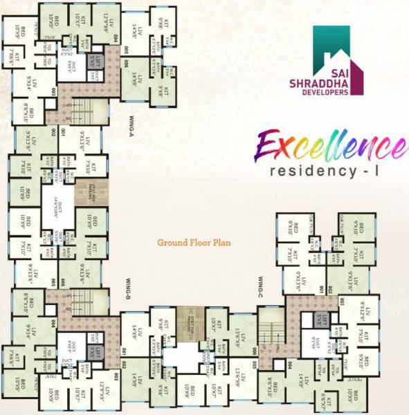  excellence-residency-1 Ground Floor Cluster Plan