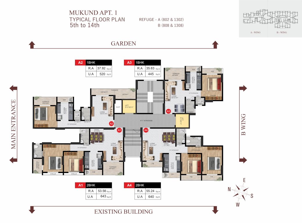  imperial palms Mukund Apartment 1 A Wing Cluster Plan