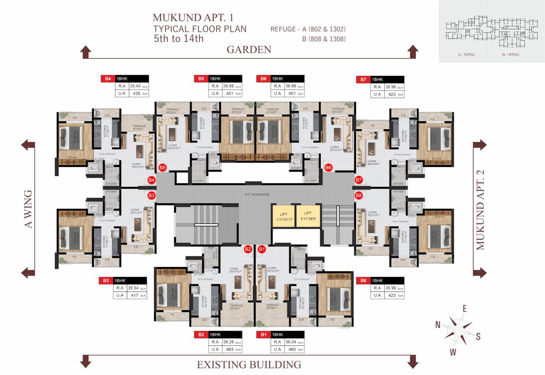  imperial palms Mukund Apartment 1 B Wing Cluster Plan