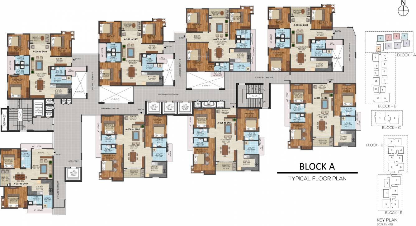  bollineni bion Tower A Typical Cluster Plan