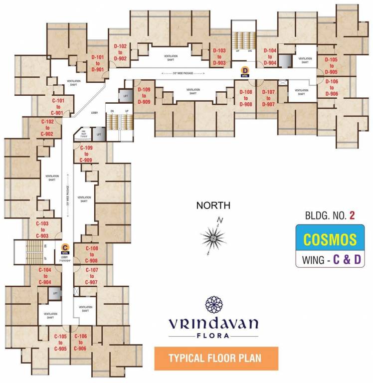  vrindavan flora rasayani garden phase ii Building No. 2   Cosmos Typical Cluster Plan