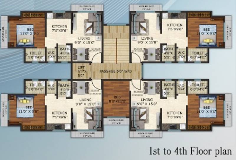  madhav-vatika-iv Madhav Vatika - IV Cluster Plan from 1st to 4th Floor
