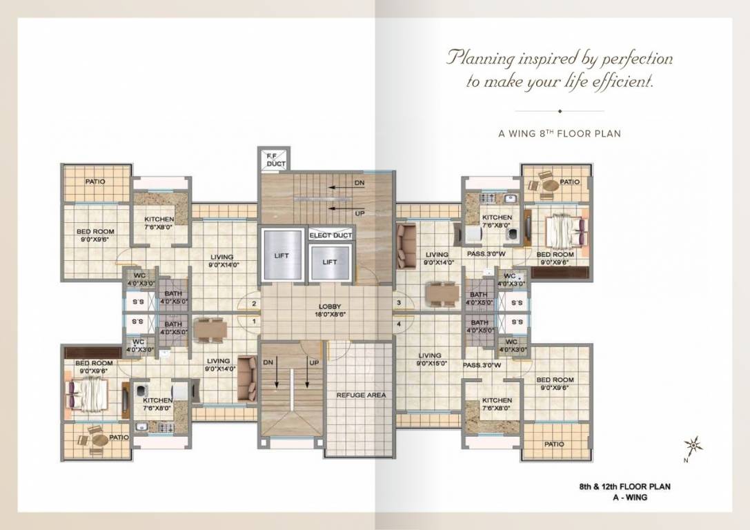  kailash homes A Wing Cluster Plan